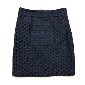 J. Crew Pencil Skirt in Navy Blue Eyelet